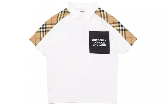 Футболка детская Burberry, белый / бежевый