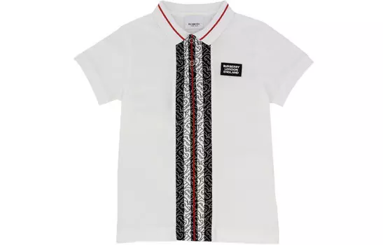 Футболка детская Burberry, белый / черный / красный