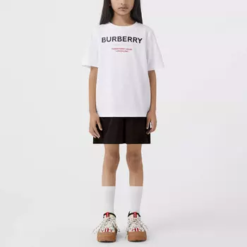 Футболка детская Burberry, белый / красный / черный