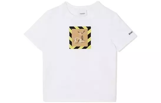 Футболка детская Burberry, белый / оранжевый