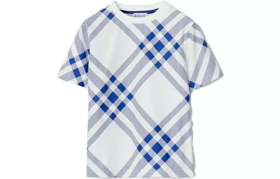 Футболка детская Burberry, белый / синий