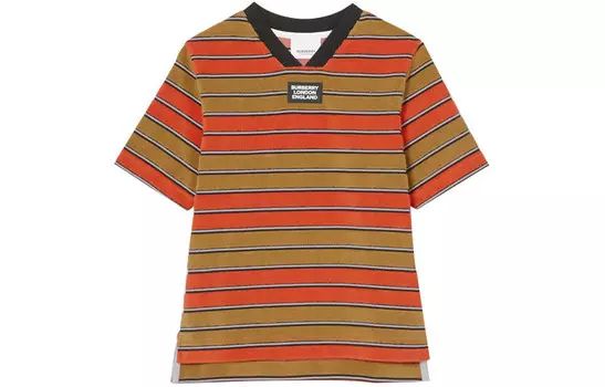Футболка детская Burberry, хаки / красный