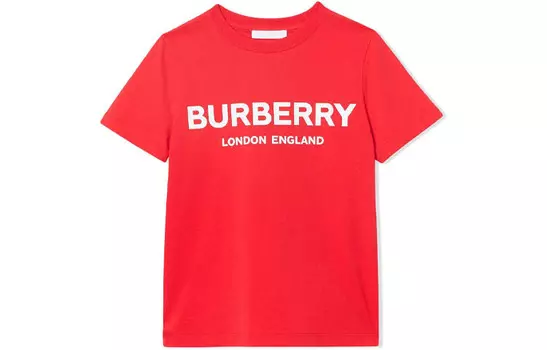 Футболка детская Burberry, красный / белый