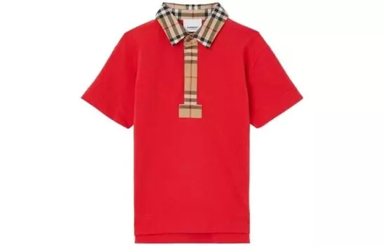 Футболка детская Burberry, красный / коричневый
