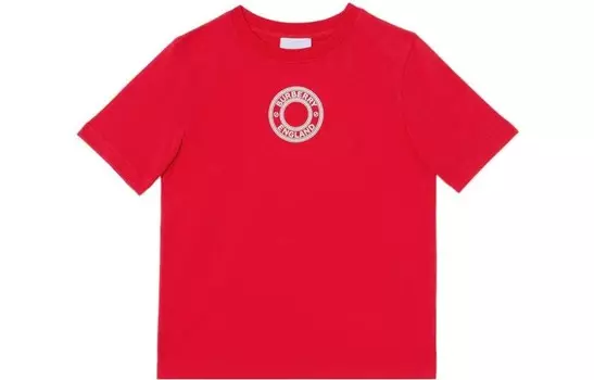 Футболка детская Burberry, красный / серый