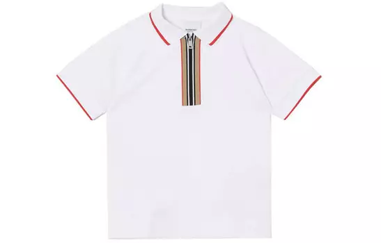 Футболка детская Burberry на полумолнии, белый