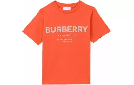 Футболка детская Burberry, оранжевый / серый