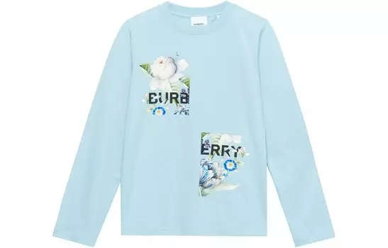 Футболка детская Burberry, розовый / голубой