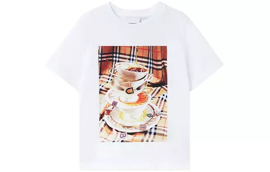 Футболка детская Burberry с короткими рукавами, белый