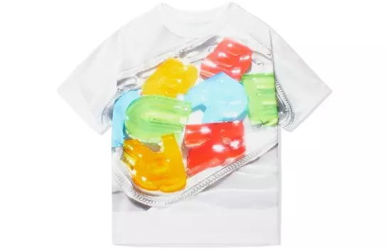 Футболка детская Burberry с объемным принтом, белый