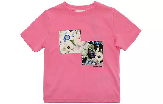 Футболка детская Burberry с рисунком, розовый