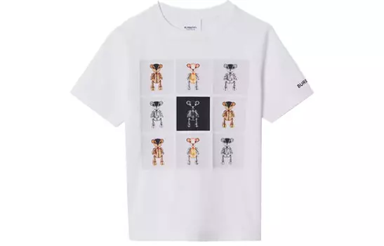 Футболка детская Burberry с рисунком в квадратах, белый