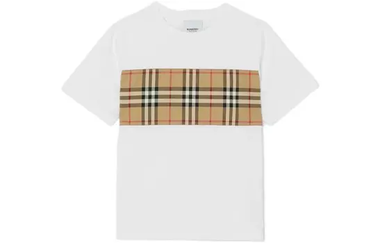 Футболка детская Burberry с винтажным узором, белый