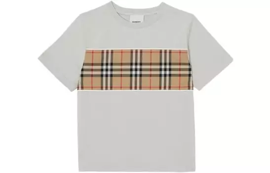 Футболка детская Burberry, серый / коричневый