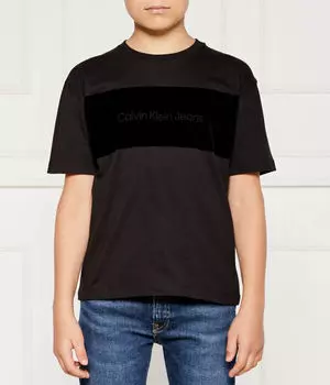 Футболка детская Calvin Klein Jeans хлопковая, черный