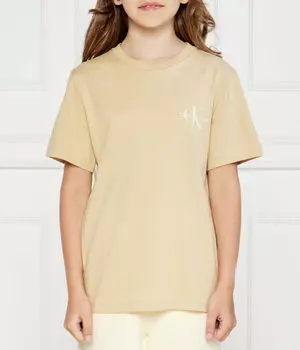 Футболка детская Calvin Klein Jeans с монограммой, бежевый