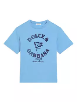 Футболка детская Dolce & Gabbana из хлопка Dolce & Gabbana Kids, синий
