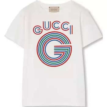 Футболка детская Gucci, белый / красный / синий