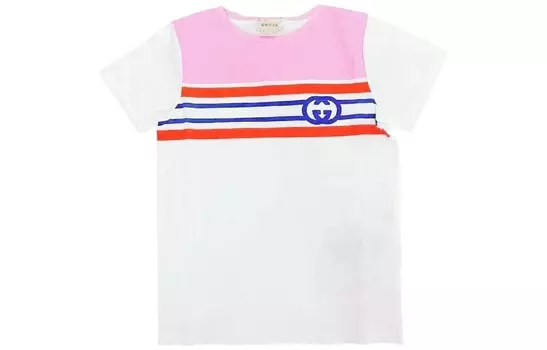 Футболка детская Gucci, белый / розовый