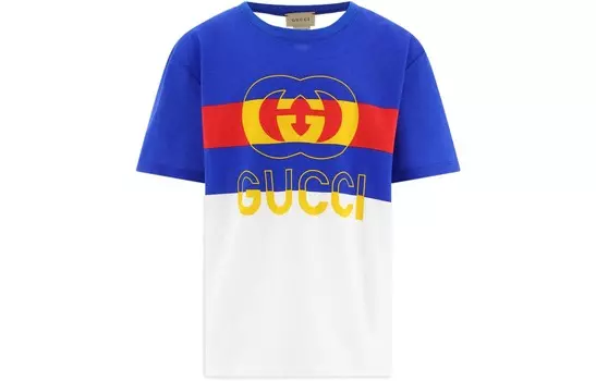 Футболка детская Gucci, белый / синий
