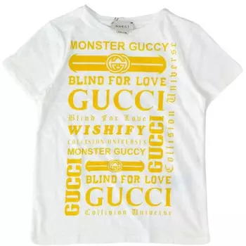Футболка детская Gucci, белый / желтый