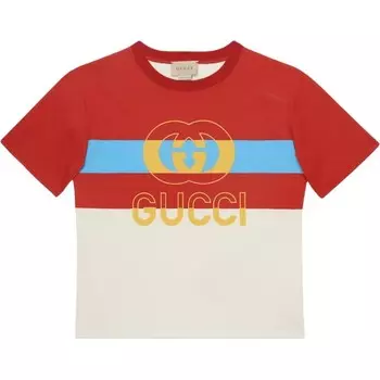 Футболка детская Gucci, красный / белый / синий
