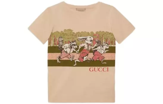 Футболка детская Gucci, кремовый / хаки
