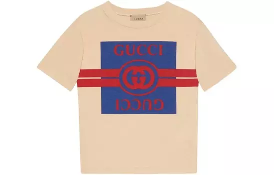 Футболка детская Gucci, кремовый / синий / красный