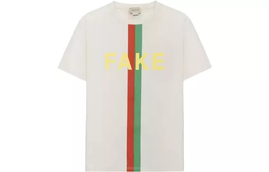 Футболка детская Gucci, кремовый / зеленый / красный