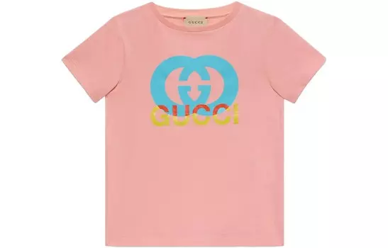Футболка детская Gucci, розовый / голубой