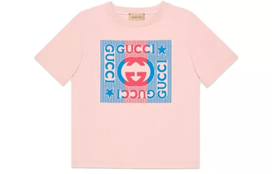 Футболка детская Gucci, розовый / синий / красный