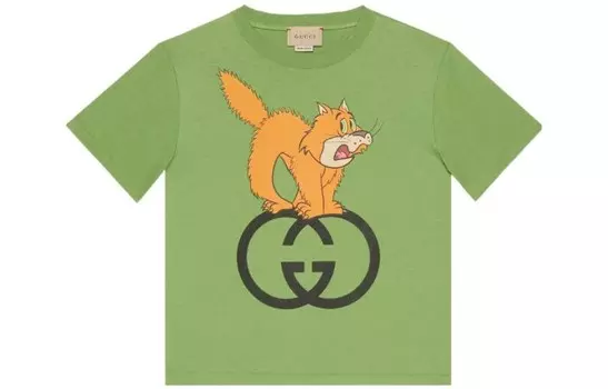 Футболка детская Gucci с принтом, зеленый