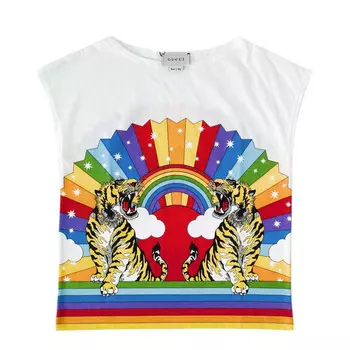 Футболка детская Gucci с ярким рисунком, белый