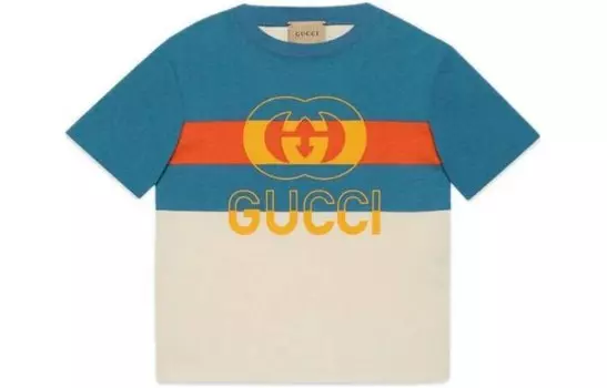 Футболка детская Gucci, синий / белый