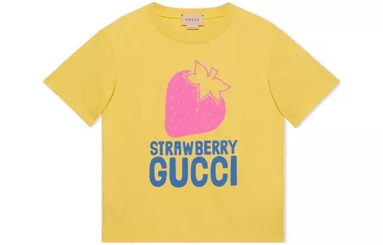 Футболка детская Gucci, желтый / розовый