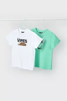 Футболка детская хлопковая, 2 шт. в упаковке Mayoral, зеленый