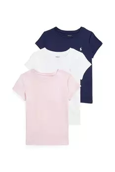 Футболка детская хлопковая, 3 шт. в упаковке Polo Ralph Lauren, розовый