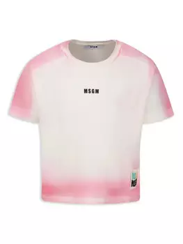 Футболка детская хлопковая MSGM MSGM Kids, розовый