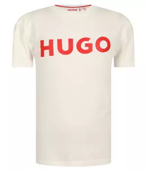 Футболка детская Hugo Kids с надписью, белый