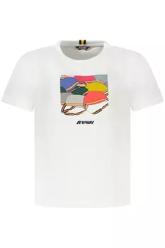 Футболка детская K-Way хлопковая с цветным принтом, белый