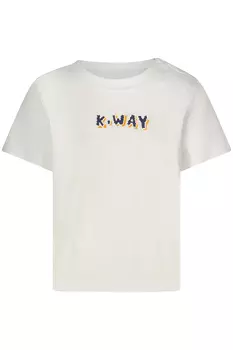 Футболка детская K-Way хлопковая с логотипом, белый