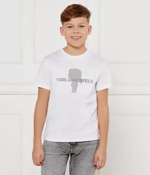Футболка детская Karl Lagerfeld Kids с надписью и рисунком, белый
