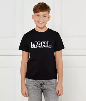 Футболка детская Karl Lagerfeld Kids с принтом, черный