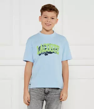 Футболка детская Lacoste с цветным принтом, синий