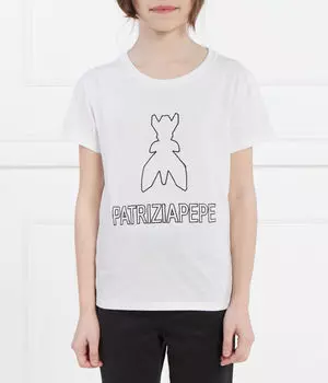 Футболка детская Patrizia Pepe хлопковая с принтом, белый