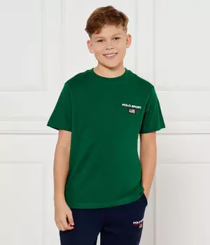 Футболка детская Polo Ralph Lauren хлопковая однотонная, зеленый