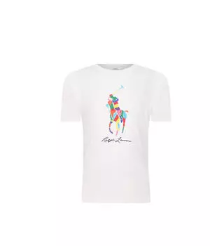 Футболка детская Polo Ralph Lauren с цветным принтом, белый