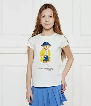Футболка детская Polo Ralph Lauren с изображением медведя, белый