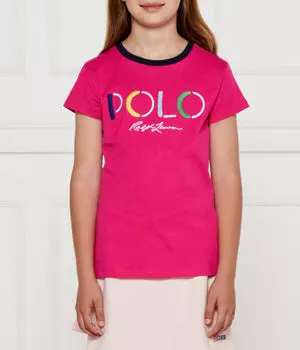 Футболка детская Polo Ralph Lauren с контрастным воротником, розовый