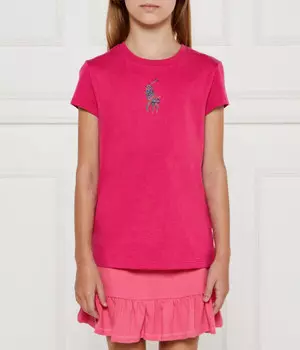 Футболка детская Polo Ralph Lauren с логотипом бренда, розовый